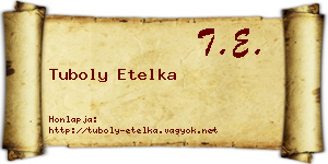 Tuboly Etelka névjegykártya